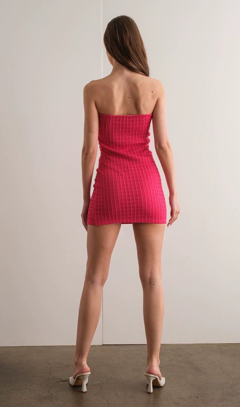 Textured Strapless Mini Dress