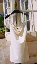 MINI-ROBE CAMISOLE CRISTAL EN BLANC