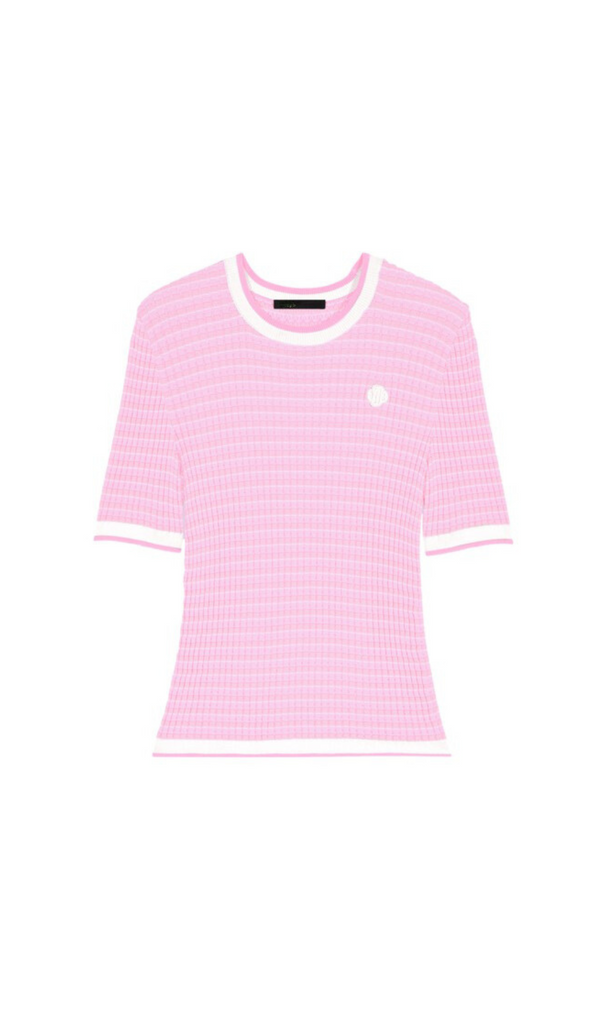 SHORT SLEEVE SWEATER IN PINK