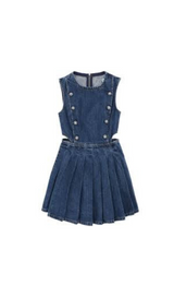 BLAUES DENIM-MINIKLEID MIT CUT-OUT 