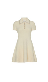 CREME WEICHES STRICK-MINIKLEID 