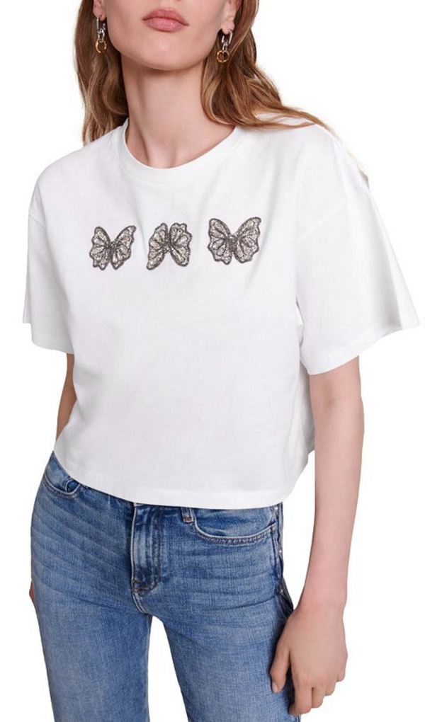 T-SHIRT EN COTON PAPILLON 