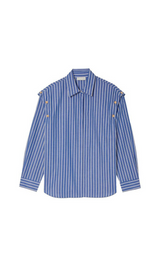 COTTON STRIPED REMOVABLE SLEEVE SHIRT