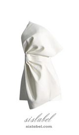 EVANGELINE STRAPLESS BOW MINI DRESS IN WHITE