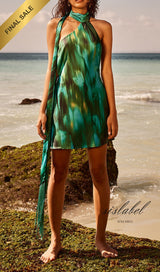 SASH MINI DRESS - CABANA GREEN