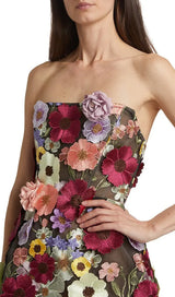 Floral Strapless mini Dress