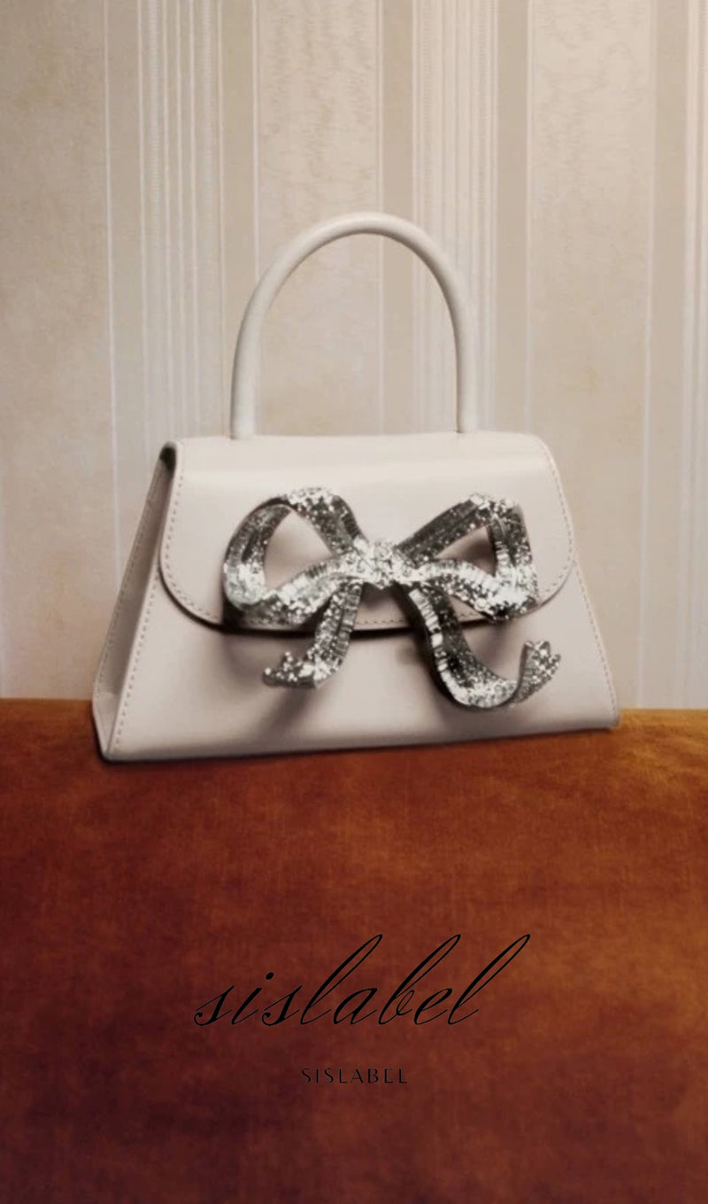 CRYSTAL BOW MINI TOTE BAG