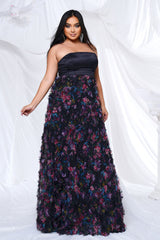 Flora Bandeau Mesh Maxi Dress