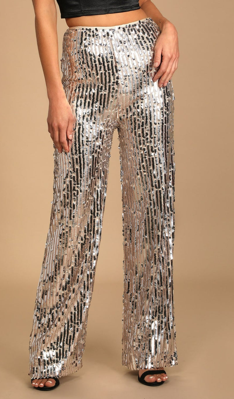 Silver Multi Sequin pants