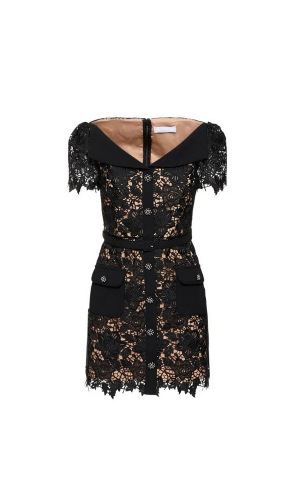 ROBE MINI EN DENTELLE NOIRE