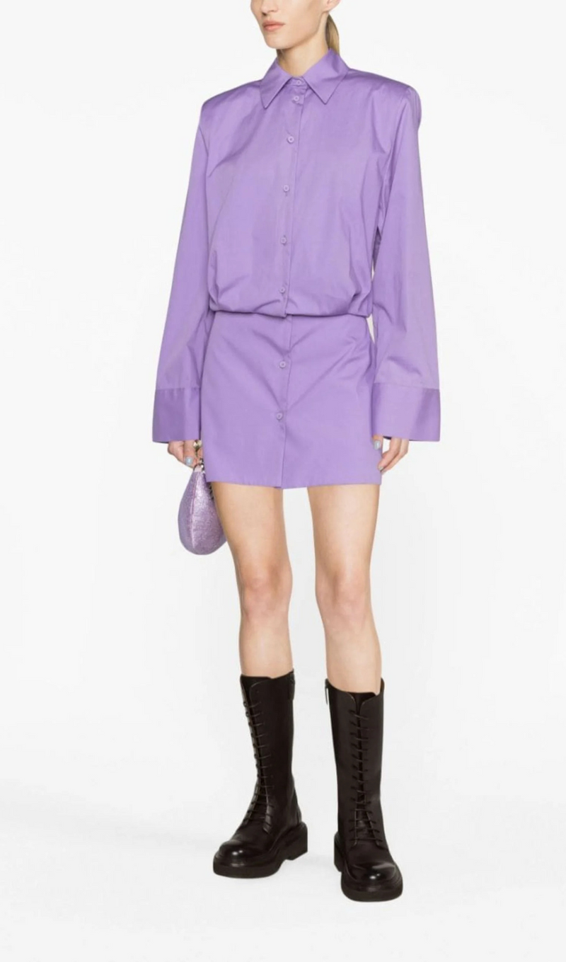 PURPLE MARGOT COTTON MINI DRESS