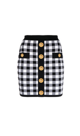 SCHWARZER FEINSTRICK-GINGHAM-ROCK 