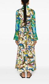 GREEN YVETTE PAISLEY-PRINT DRESS