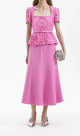 PINK TAILOR MIDIKLEID AUS SPITZE 