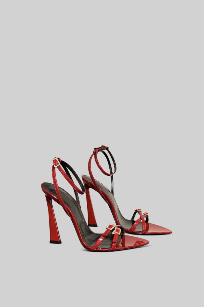 High Heel Stiletto Sandals - Red