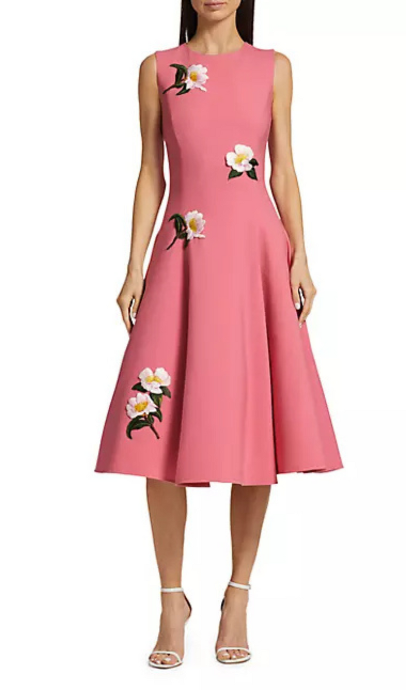 FLORAL APPLIQUÉ DRESS