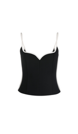 BLACK HEART SINGLET CONTRAST-TRIM TOP