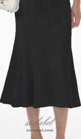 DOLORES BLACK POINTELLE MIDI DRESS