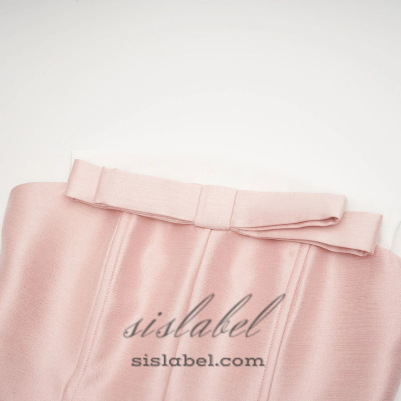 pink bowknot top skirt set