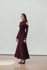 Eclipse Draped maxi Dress in Blackberry