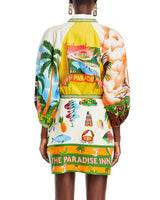 ROBE EN LIN IMPRIMÉ PARADISO 