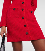 MINI-ROBE COL ROND EN MAILLE ROUGE 