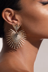 GOLD STARBURST DROP EARRINGS JEWELLERY styleofcb 