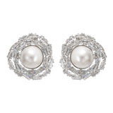 Emmelina crystal-embellished faux-pearl earrings