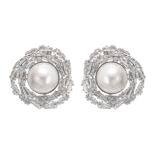 Emmelina crystal-embellished faux-pearl earrings