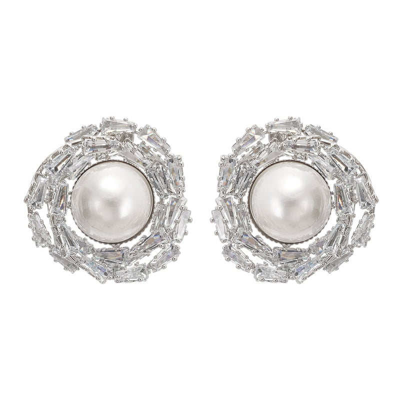 Emmelina crystal-embellished faux-pearl earrings