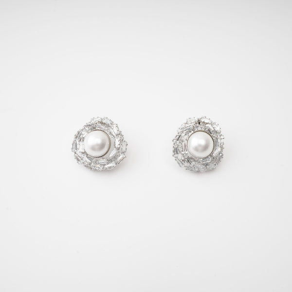 Emmelina crystal-embellished faux-pearl earrings