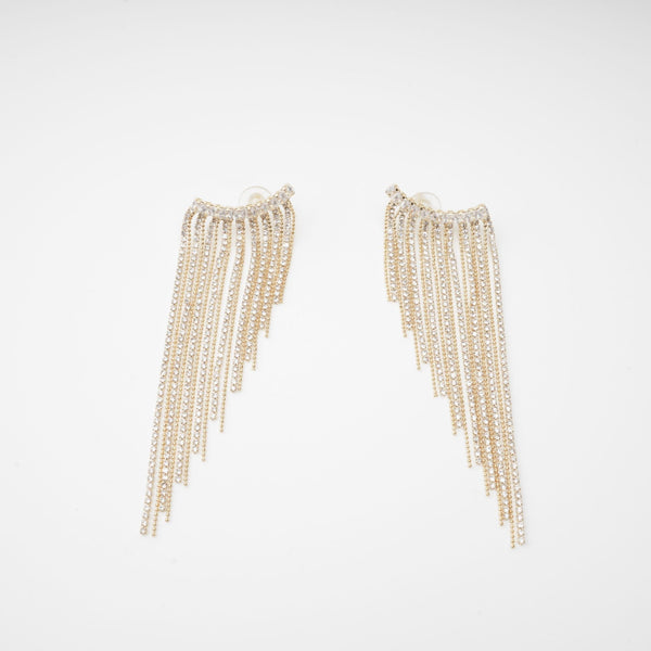 Georgie crystal-embellished tassel earrings