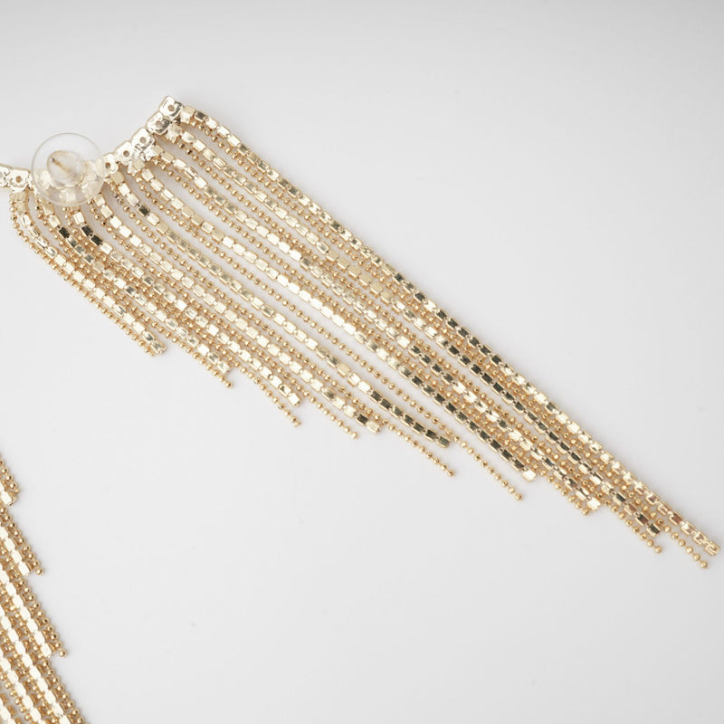 Georgie crystal-embellished tassel earrings