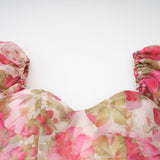 FRUIT-PRINT RUFFLED MAXI DRESS IN PINK