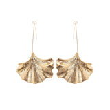 Juliet gold ginkgo drop earrings