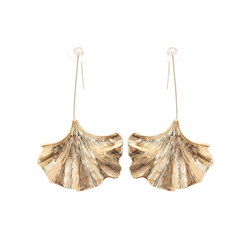 Juliet gold ginkgo drop earrings