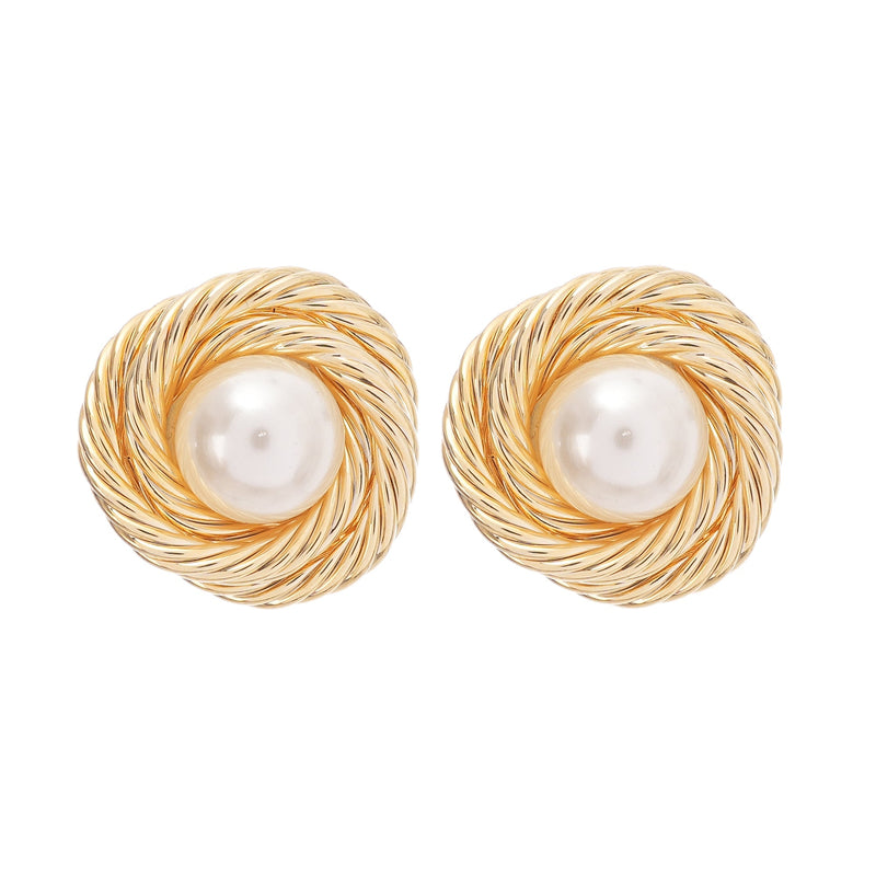 Chloe faux-pearl gold-plated earrings