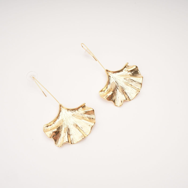 Juliet gold ginkgo drop earrings