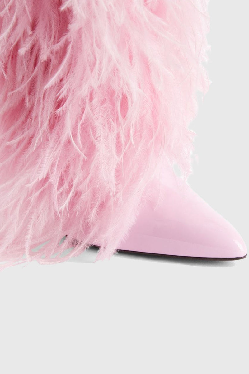 Danica Feather Knee-high Boots - Pink