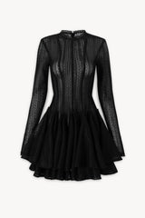 GIANA Long Sleeve Crochet Mini Dress