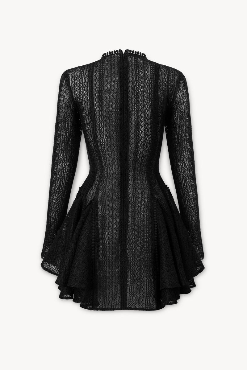 GIANA Long Sleeve Crochet Mini Dress