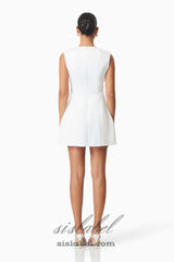 Maiara Diamante Mini Dress In White