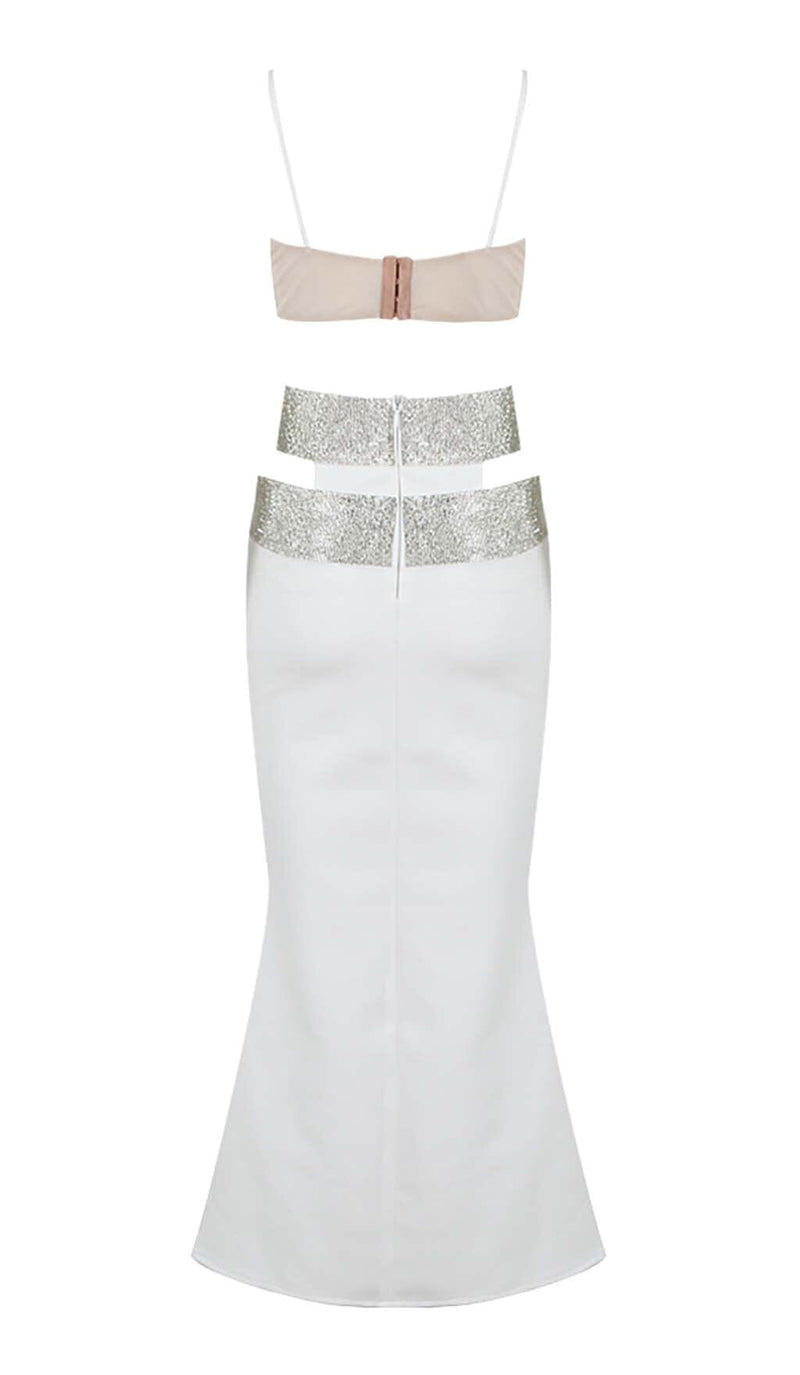 EMBELLISHED PERSPECTIVE TWO PIECE SET IN WHITE