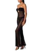 MAISY SHEER MESH MAXI DRESS