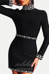 Einar Diamante Embellished Bandage Mini Dress