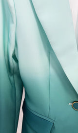 FLARE TROUSERS JACKET SUIT IN OMBRE GREEN