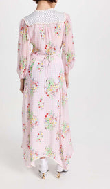 FLORAL PRINT MIDI DRESS IN PINK