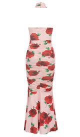 FLORAL-PRINT MAXI DRESS IN PINK