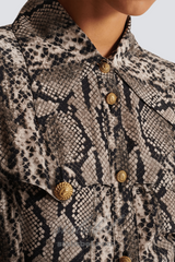 Filis Snake Print Maxi Shirt Dress