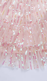 HALTER SEQUINS MINI DRESS IN PINK